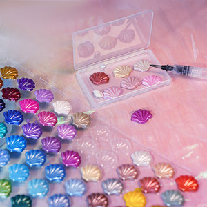 Peintures à l'<span class=keywords><strong>aquarelle</strong></span> nacrées Bview Art, 60 couleurs en peinture solide en forme de coquille, ensemble d'art portable pour débutants, peinture fine - Product Image 1