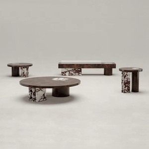 Modern French Rock Plate Wooden Frame Coffee <strong>Table</strong> Minimalist <strong>Black</strong> Side <strong>Table</strong> Set Hotel Living Room Apartment <strong>Sofa</strong> Side <strong>Table</strong> - Product Image 6