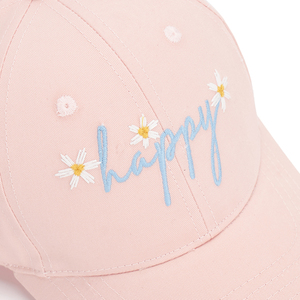 Gorra de Béisbol Rosa de Algodón de 6 Paneles con Letra Bordada Personalizada, Certificada por BSCI, Protección Solar Deportiva para Niñas - Product Image 3
