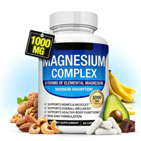 Complexe de Magnésium en Gros Prix Usine 1,02 USD 8 Formes de Magnésium Élémentaire 90 Capsules Achat en Gros Approvisionnement Direct