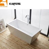Baignoire autoportante en acrylique pour salle de bain adulte CUPC KF-719KC, design simple blanc, baignoire pour hôtel, tablier droit contemporain