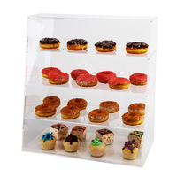Vitrine de pâtisserie Vitrine de boulangerie en acrylique Étagère à beignets amovible transparente Vitrine de boulangerie beignet en acrylique