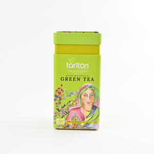 Caja de Metal Cuadrada Alta para Té, con Impresión Flexográfica de la Marca JINKO, con Doble Tapa, 200 ml, Té Verde de Ceilán, con Ilustración Artística Personalizada - Product Image 1