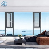 Fenêtre à battants multi-panneaux en aluminium sur mesure avec vitrage de sécurité pour projets de villas et d'appartements à l'étranger
