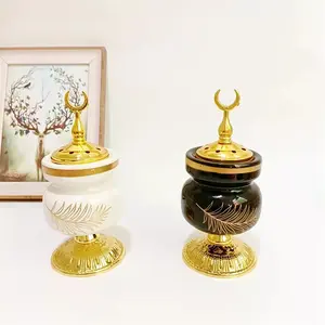 Muslim Incense Burner Middle East Arabic Censer Flower Incense Holder Bakhoor Ornaments Crafts Ramadan Home Decoration 2022 OUD