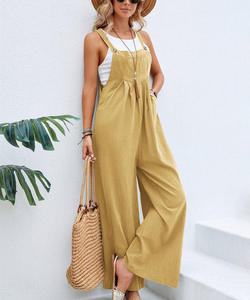 Pantalones <span class=keywords><strong>de</strong></span> mujer <span class=keywords><strong>de</strong></span> cintura alta con tirantes, estilo mono casual <span class=keywords><strong>de</strong></span> primavera-verano, con pierna ancha acampanada, color liso, ¡Gran éxito <span class=keywords><strong>de</strong></span> ventas 2026! - Product Image 6