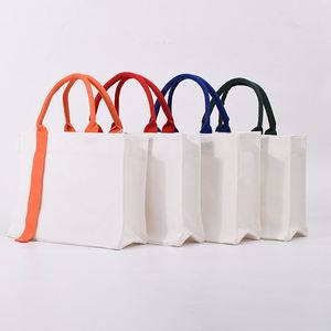 Custom Large Solid Cotton <b>Canvas</b> <b>Shopper</b> Tote Black White Women's Shoulder <b>Bags</b> - Product Image 4