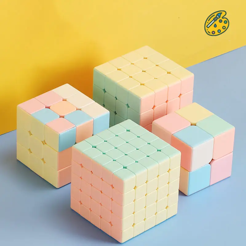 High Quality Children Educational Speed Puzzle Cube Toy Macaron Plastic Magic Puzzle Cubes for Kids