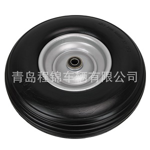 Roue à roulettes solide 4.00-6, bande de roulement ferme, jante en fer, type à trous de boulons, durable pour utilisation avec des outils - Product Image 3