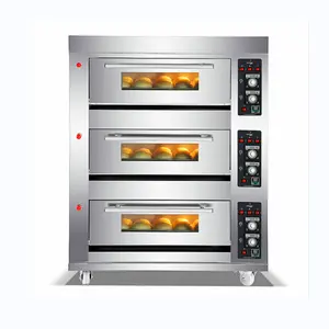 3 plataforma Guangdong 6 bandejas de cozinha comercial forno a gás padaria equipamento máquina de pão do forno de cozimento bolo do forno da plataforma