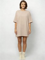 Robes d'été décontractées élégantes pour femmes avec logo personnalisé, confortables, col rond, manches courtes, longueur midi, style t-shirt long, ou chemises de nuit.