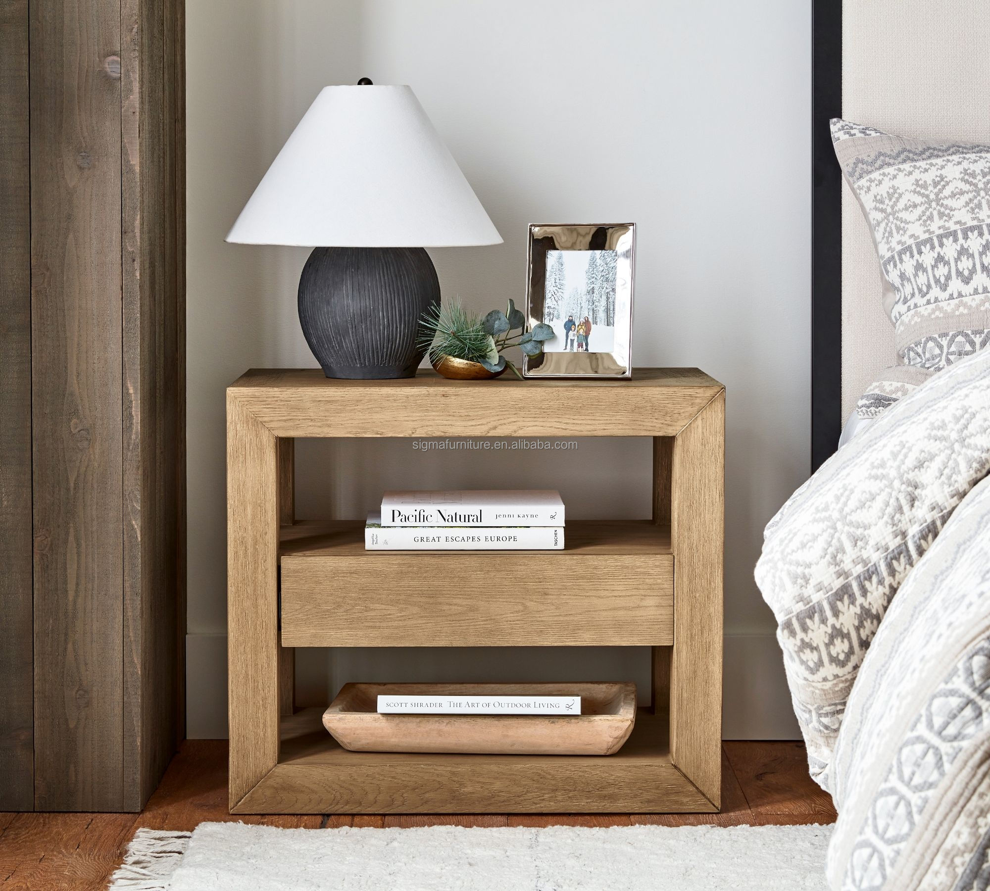 High quality modern home decor nightstand, bedside drawer storage bedside table bed side nightstand