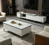 Meubles de salon modernes et luxueux, ensemble de meuble TV, meuble TV et table basse, meuble TV avec verre