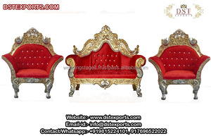 Meubles de scène de mariage élégants, ensemble de canapé, aspect sculpté de couleur argent, fait à la main, pour cérémonie de mariage - Product Image 2