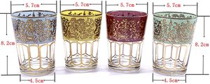 Bicchieri d'oro per acqua, succo di frutta e latte. Mini bicchieri da succo,, bicchieri da festa con stampa colorata, - Product Image 3