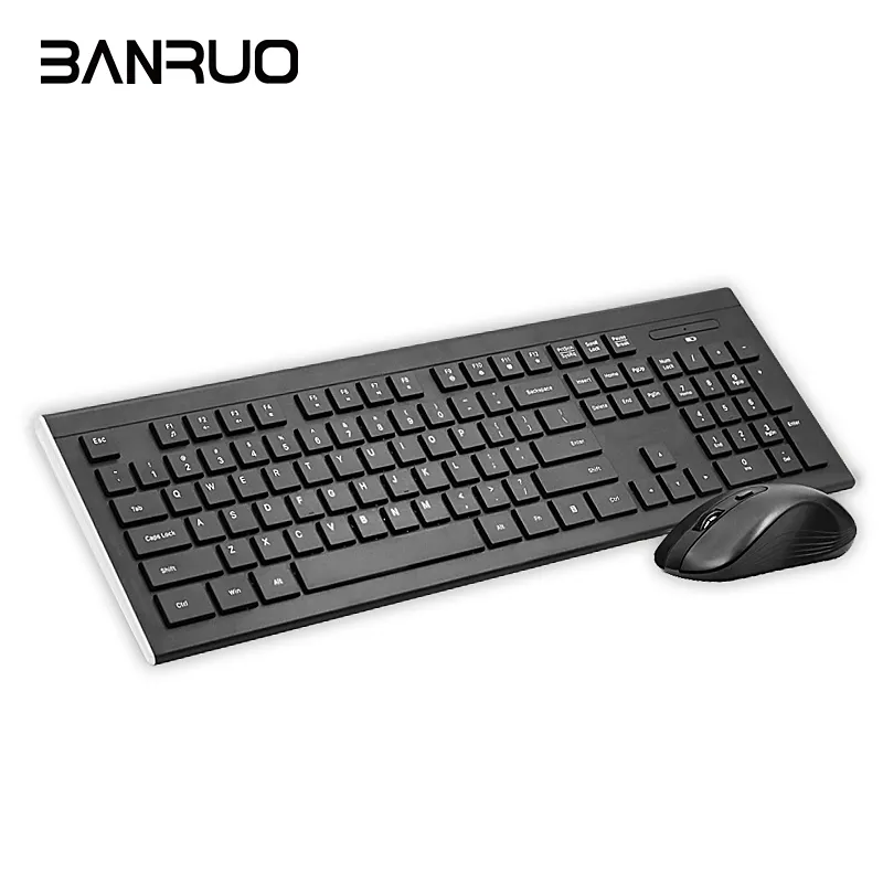 Amazon hot sale new full size computer 2.4g wireless keyboard and mouse combo ultra slim silent keyboard and mouse