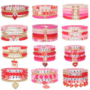 Bohemian Beach Handmade Friendship Bracelets Chain for Women Colorful Polymer Clay Soft Link <b>Bangles</b> Couple Friends Jewelry - Product Image 6