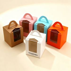 กล่องใส่เค้กขนาดเล็กหลากสีปรับแต่งกล่องเค้กสำหรับงานปาร์ตี้เค้กขนมขบเคี้ยว - Product Image 1