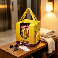 Durian Food Box Geel Venster Premium Handvat voor Vers Fruit Lift Lobby Zonnebril Sleutel Sjaal Groothandel
