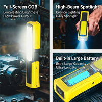 Lámpara de Trabajo COB OEM Regulable de 800LM, Recargable de 6000mAh, Tipo-C, con Gancho Magnético para Colgar, Lámpara de Inspección LED para Garaje