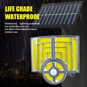 Lampe solaire extérieure 112 LED super lumineuse, 3 modes, projecteur avec télécommande, étanche IP65, capteur de mouvement pour jardin et cour - Product Image 1