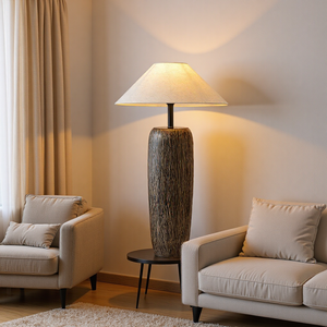 세라믹 테이블 램프 <span class=keywords><strong>LED</strong></span> 광원 화이트 린넨 램프 갓 호텔 장식용 침실 데스크 램프 - Product Image 2