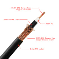 Câble d'instrument 1/4 pouce 6,35 mm TS avec connecteur silencieux basse capacité OFC pour guitare électrique et basse