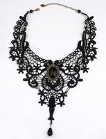 Gargantilla gótica sencilla para mujer, collar de encaje, cadena de serpiente negra exagerada, clavícula, patrón de mariposa hecho a mano, joyería dorada