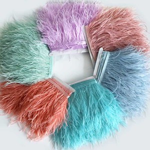 <span class=keywords><strong>Prix</strong></span> d'usine 10-15cm de long plumes d'<span class=keywords><strong>autruche</strong></span> blanchies lacets en vrac garnitures et garnitures franges - Product Image 2