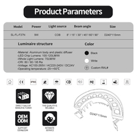 Projecteur LED en aluminium en forme de croissant, étanche IP65, pour éclairage extérieur de toits, de paysages et d'arbres, avec éclairage courbé et ondulé