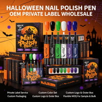 Stylo à ongles Halloween 6 couleurs séchage rapide sans odeur, stylo de nail art, outils de manucure DIY, service OEM personnalisé