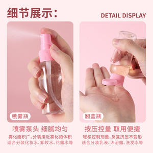 ชุดเครื่องสำอางสำหรับเดินทางเอเย่ 7 ชิ้นขวดสเปรย์ PET กระจกพับได้หวีเครื่องมือแต่งหน้าแบบพกพา - Product Image 5