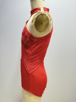 Femmes Applique Strass Robe De Danse Lyrique Fleur Sangle Conception pour Ballet Scène Performance Compétition Scène Performance