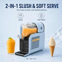 Machine à Slush YX1802 1,8 L 2-en-1 pour Boissons Glacées et Crèmes Glacées, Congélation Rapide en 30 Min, Auto-Nettoyante, Usine OEM ODM