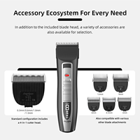 Tondeuse professionnelle sans fil rechargeable Shernbao 7000 tr/min à 5 vitesses, refroidissement par air, écran LCD, faible bruit, vitesse constante, pour toilettage des chiens et des chats