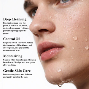 Nettoyant visage éclaircissant à la vitamine C pour hommes - <span class=keywords><strong>Correcteur</strong></span> de taches brunes et unificateur de teint, nettoyant quotidien pour peaux ternes - Product Image 5