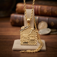Collier Pendentif Charme Classique Style Luxe Léger Tendance et à la Mode, Meilleure Vente Transfrontalière, Or Véritable 14K