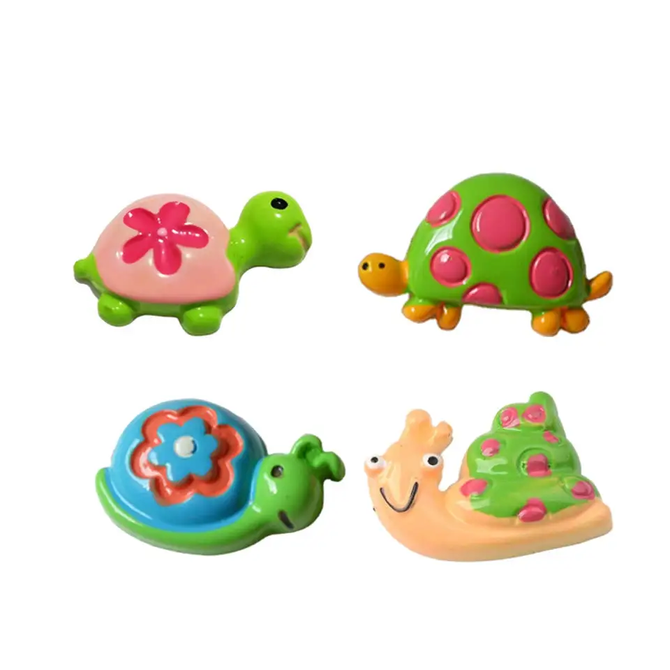 hot sales hand paint craft tortoise snail design flat back resin animal cabochons for children play