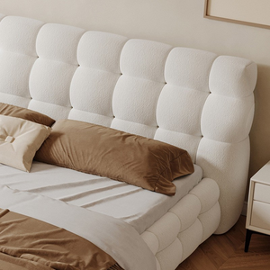 <span class=keywords><strong>Lit</strong></span> Nuage Nordique Moderne et Simple en Velours Teddy, <span class=keywords><strong>Lit</strong></span> Princesse de Chambre à Coucher Principale, King Queen – En Stock, Showroom Voxhome USA - Product Image 4