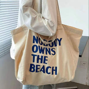 <b>Large</b> capacity reusable cotton canvas customizable printed logo shopping <b>bag</b> - Product Image 3