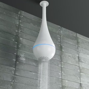 Libert Nouveau Ensemble de Robinetterie de Douche Créatif Encastré en Acier Inoxydable, Fixation Plafond, Effet Goutte d'Eau, Lumière Ambiance Tropicale - Product Image 1
