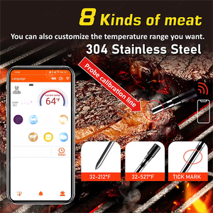 MAX 500FT Longo Alcance Inteligente Grill Leitura Instantânea Termômetro de Cozinha Digital BlueTooth BLE Termômetro De Carne Sem Fio w/ <span class=keywords><strong>APP</strong></span> remoto - Product Image 5