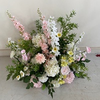 Groothandel Bosstijl Kunstbloemenbal Zijde Groen Witte Hortensia Bloembollen Groen Tafeldecoratie Bruiloft Decoratie