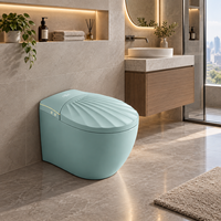 WC intelligent vert menthe avec bidet, couvercle à ouverture automatique, capteur de pied, chasse d'eau automatique, siège chauffant, sécheur à air chaud, télécommande