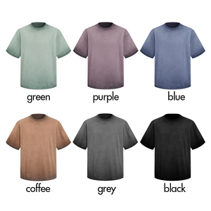 เสื้อยืดคอตตอน 100% สำหรับผู้ชาย น้ำหนัก 275 กรัม พิมพ์โลโก้ตามสั่ง สไตล์วินเทจไล่เฉดสีซีดแบบซันเฟด ขอบดิบ สตรีทแวร์ สำหรับฤดูร้อน - Product Image 2