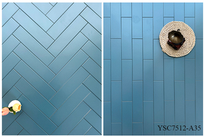 Carreaux de porcelaine artisanaux 75x300, derniers modèles, en matériau céramique, carreaux de métro rouges émaillés pour café - Product Image 5