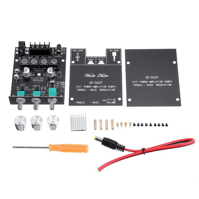 ZK-502T TPA3116D2 Subwoofer Audio amplifier module board 2 channel amplifier board  Audio Stereo Amplifier Board 2*50W Bass AMP