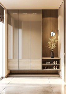 Mueble Zapatero Minimalista sin Tiradores para Recibidor, <span class=keywords><strong>Armario</strong></span> de Almacenamiento Combinado Abierto y Cerrado Personalizado para Uso Doméstico - Product Image 4