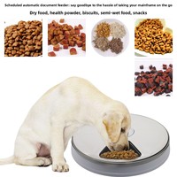 Distributeur automatique intelligent pour animaux de compagnie, grande capacité, six compartiments, étanche, alimenté par batterie, avec programmation de l'alimentation et alerte musicale pour chiens et chats