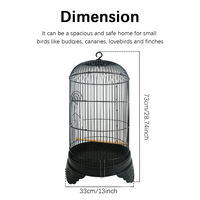 Cage à oiseaux pliable classique en métal robuste et respirant pour l'extérieur, avec plateau en plastique thermolaqué, facile à nettoyer, vente en gros